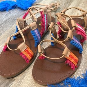 Vegan Tassel Wrap Sandals